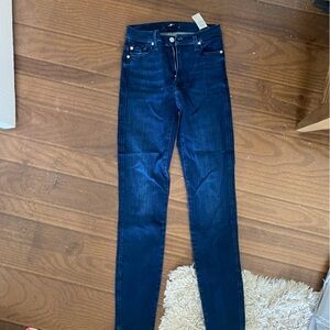 Seven for all Mankind skinny jeans in blue with crystal embellishment on back